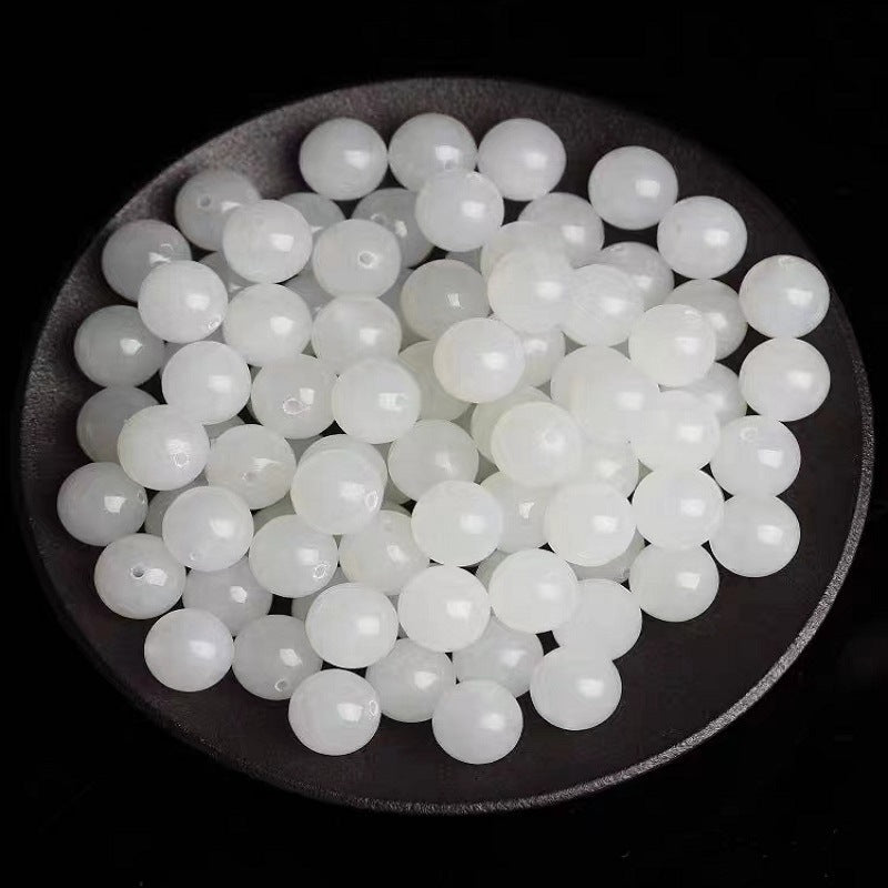 Natural Hetian Jade Round Beads