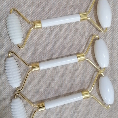Natural Jade Facial Massage Roller and Scraper Set
