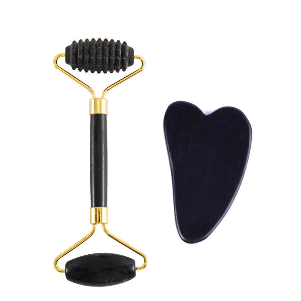 Natural Jade Facial Roller and Scraping Board Set