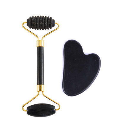 Natural Jade Facial Roller and Scraping Board Set