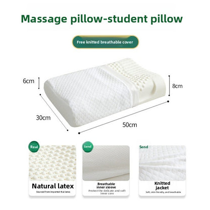Natural Latex Cervical Support Pillow with Massage Particles