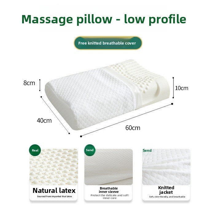 Natural Latex Cervical Support Pillow with Massage Particles