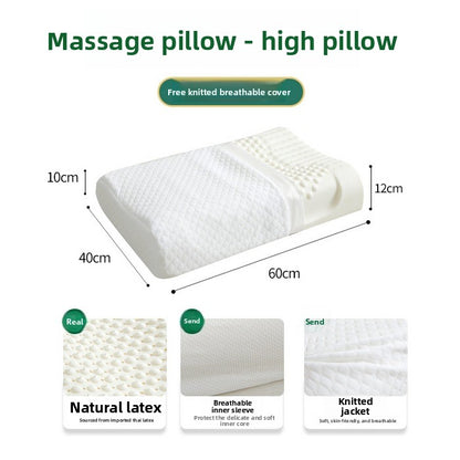 Natural Latex Cervical Support Pillow with Massage Particles