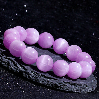 Natural Lavender Kunzite Cat Eye Crystal Bracelet