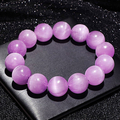 Natural Lavender Kunzite Cat Eye Crystal Bracelet