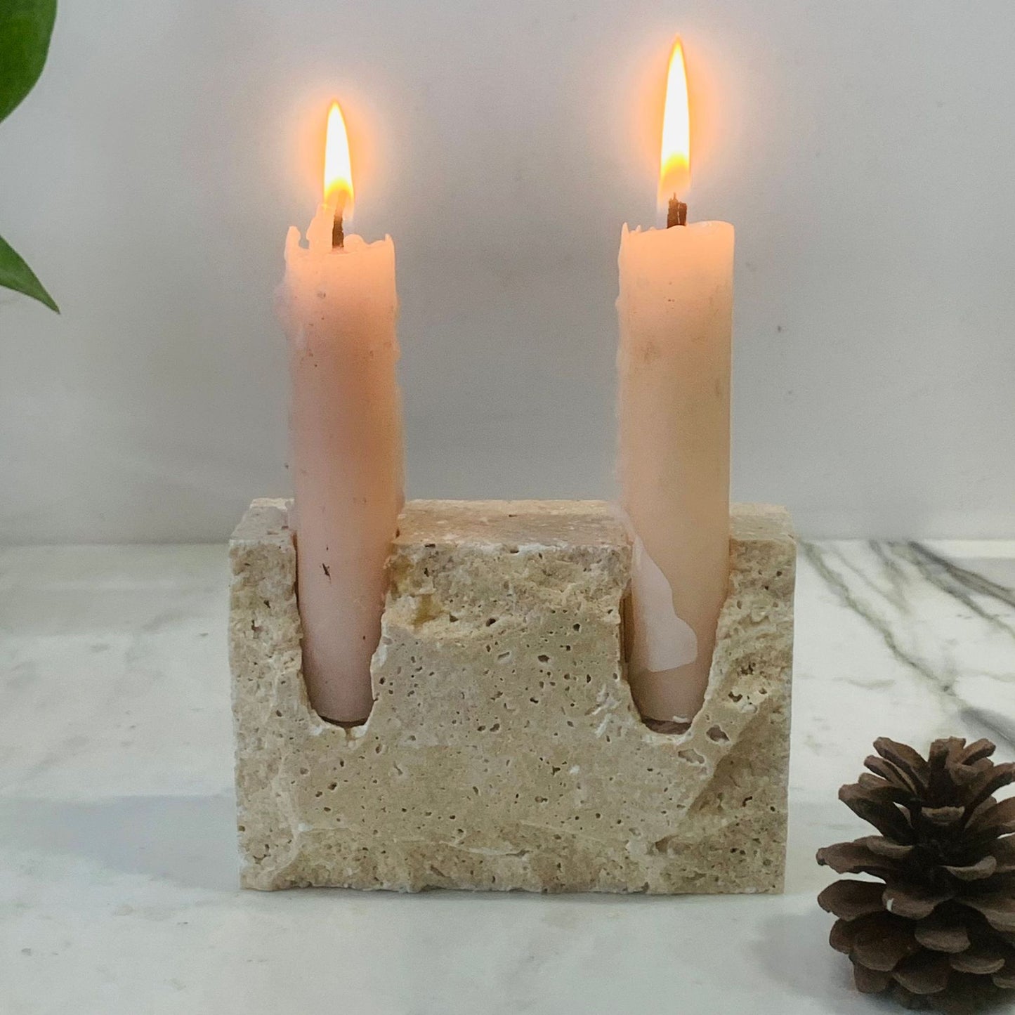 Natural Marble Rectangular Candle Holder