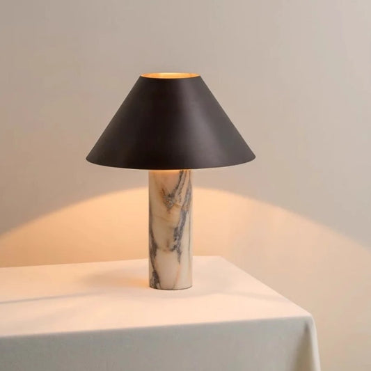 Natural marble table lamp