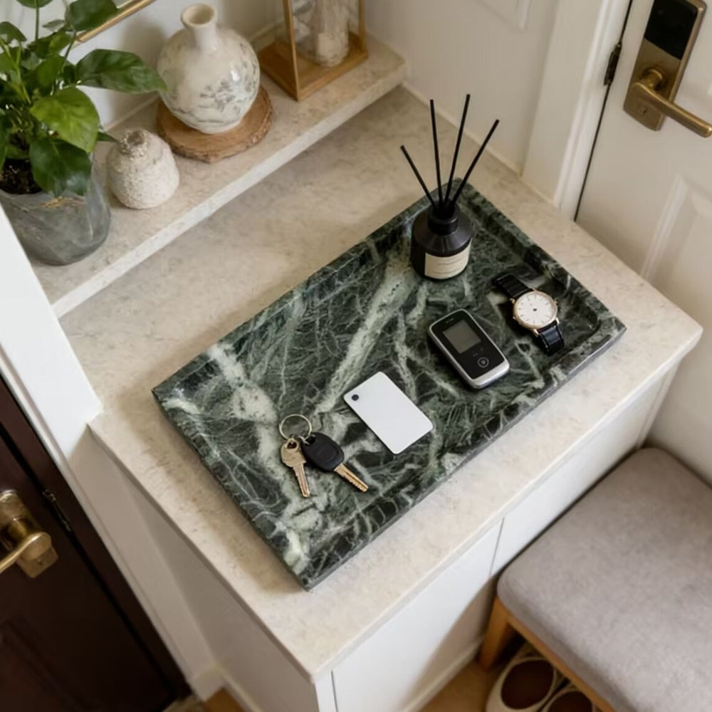Natural marble tray