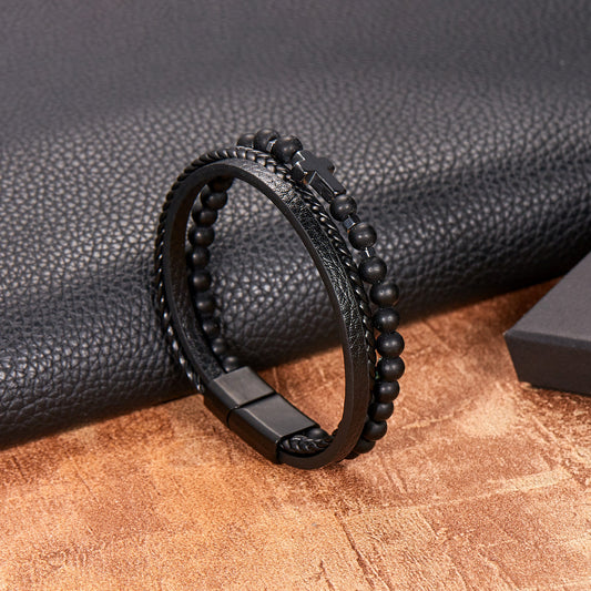 Natural obsidian bracelet