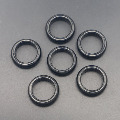 Natural Obsidian Flat Ring