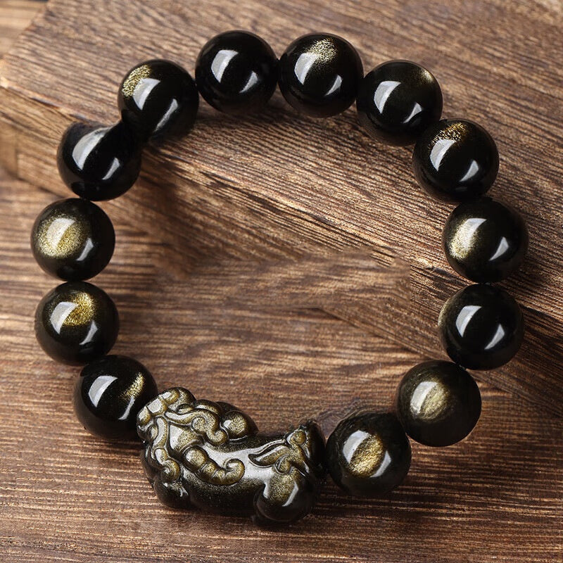Natural Obsidian Pixiu Bracelet