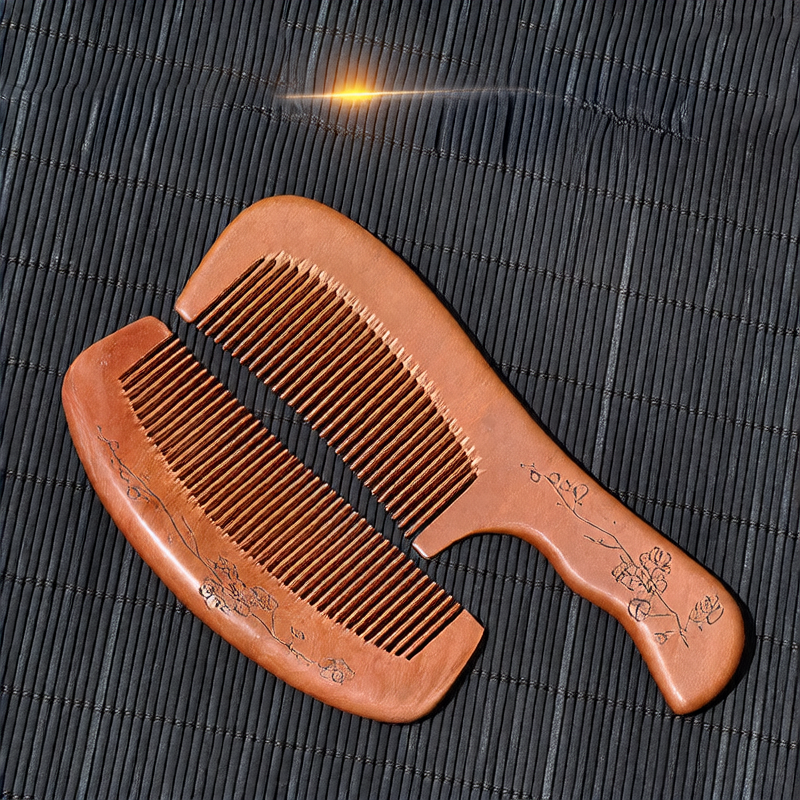 Natural Peach Wood Comb for Hair Care