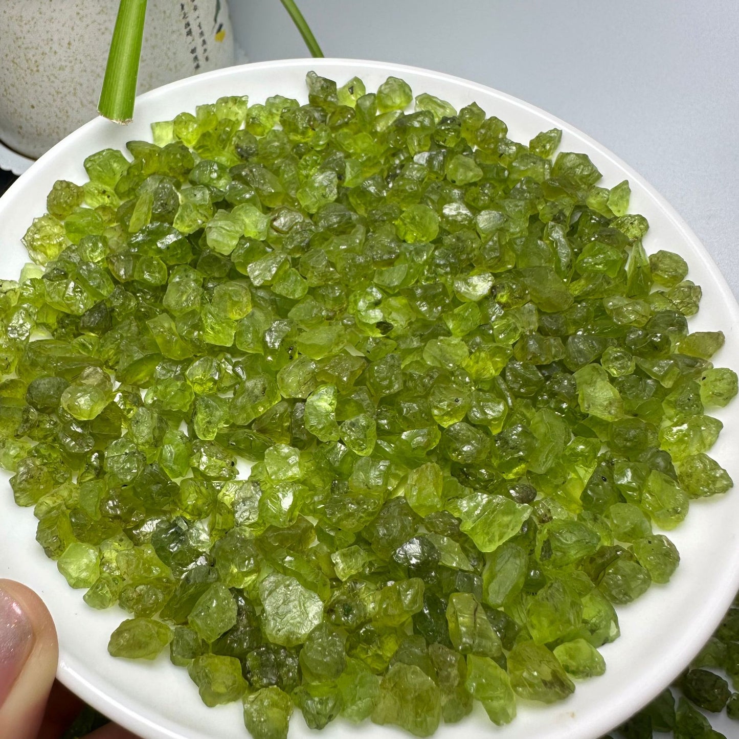 Natural Peridot Gravel, Aromatherapy Stone, Diffuser Stone