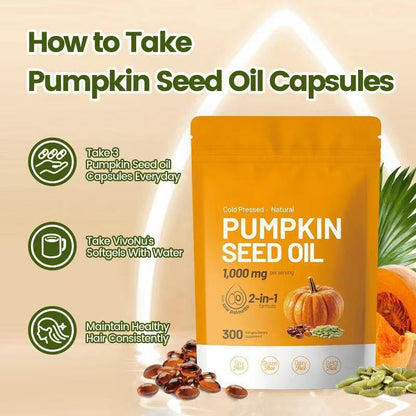 Natural Pumpkin Seed Oil and Saw Palmetto Soft Capsules