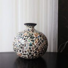 Colorful shell vase