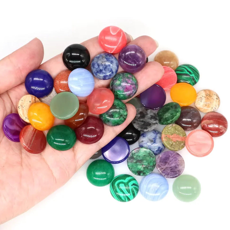 Natural Stone Agate Crystal Tiger Eye Stone Half-Cut Cabochon