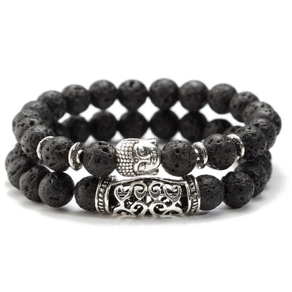 Natural Stone Buddha Bead Bracelet
