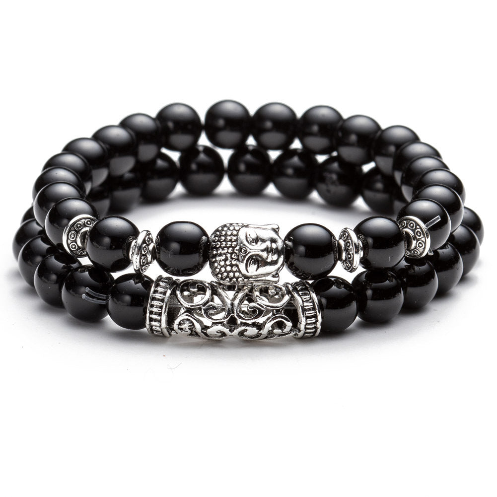 Natural Stone Buddha Bead Bracelet