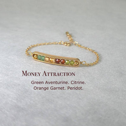 Natural stone copper-clad bead circle bracelet