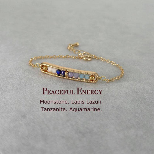 Natural stone copper-clad bead circle bracelet