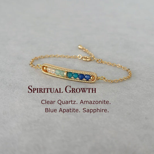Natural stone copper-clad bead circle bracelet
