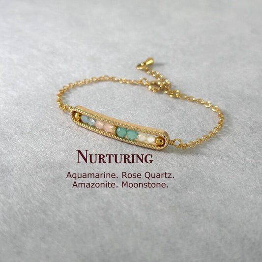 Natural stone copper-clad bead circle bracelet
