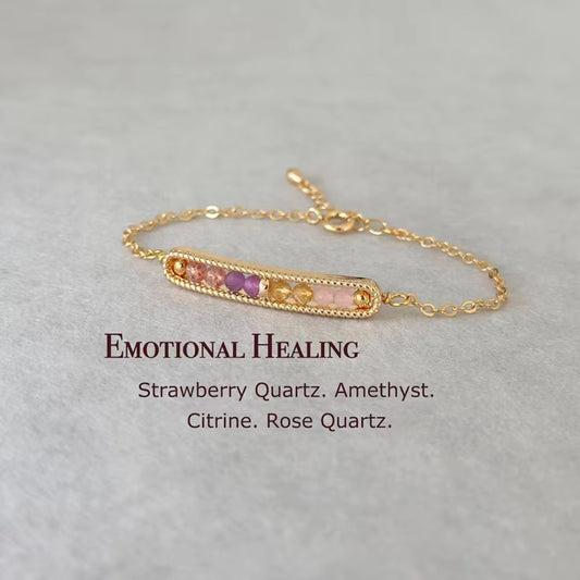 Natural stone copper-clad bead circle bracelet
