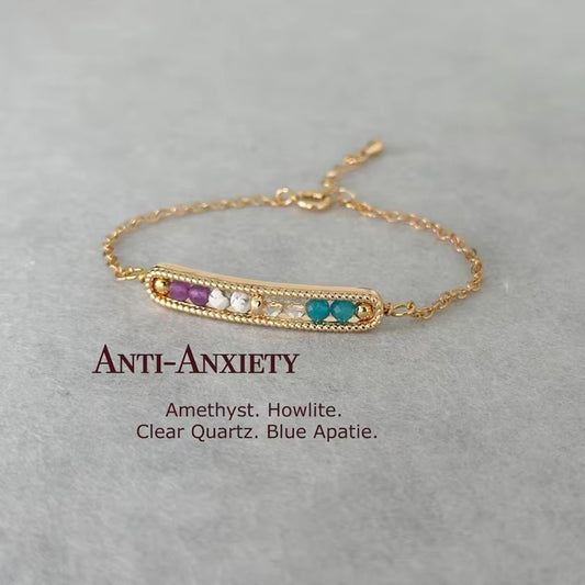 Natural stone copper-clad bead circle bracelet