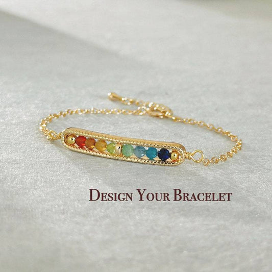Natural stone copper-clad bead circle bracelet