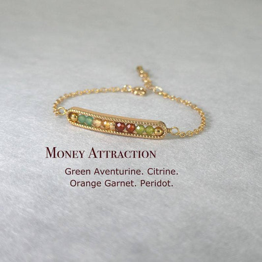 Natural stone copper-clad bead circle bracelet