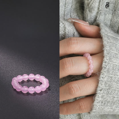 Natural Stone Crystal Beaded Ring