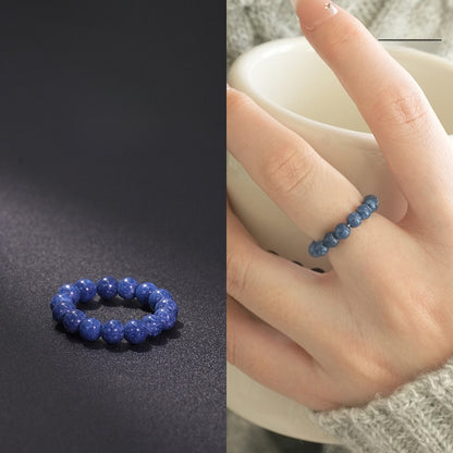 Natural Stone Crystal Beaded Ring
