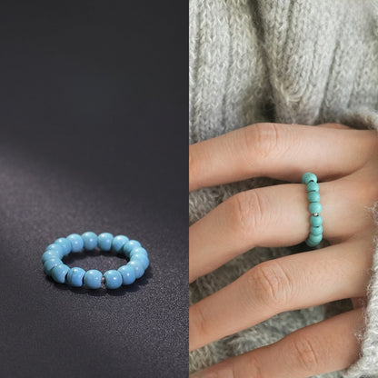 Natural Stone Crystal Beaded Ring