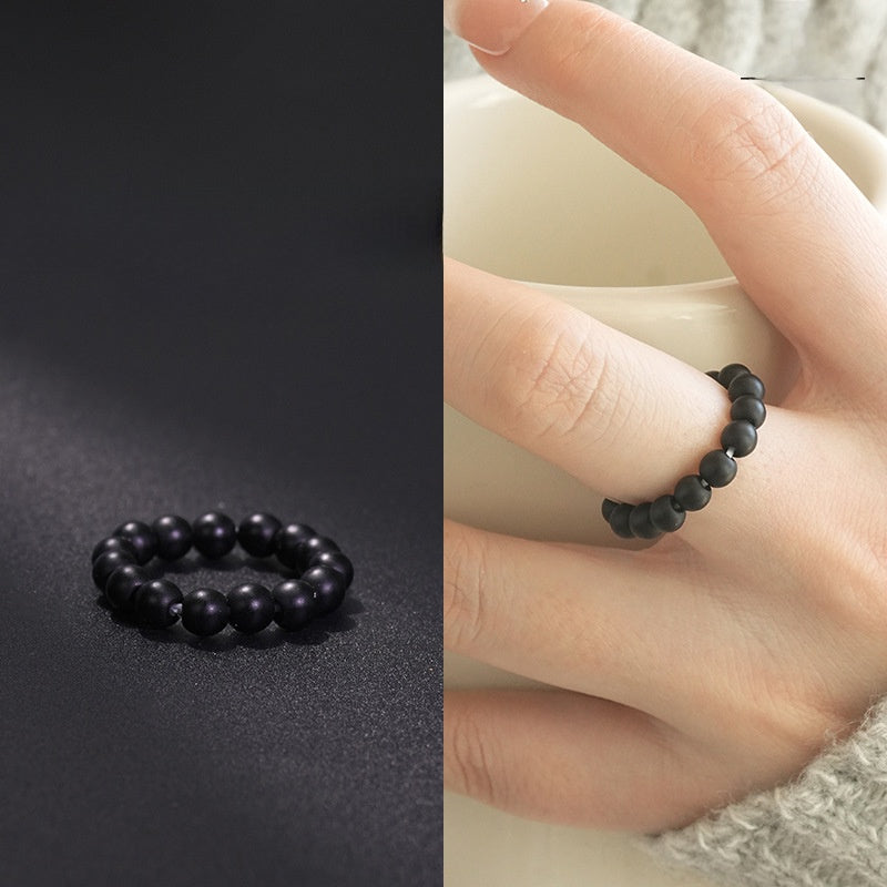 Natural Stone Crystal Beaded Ring