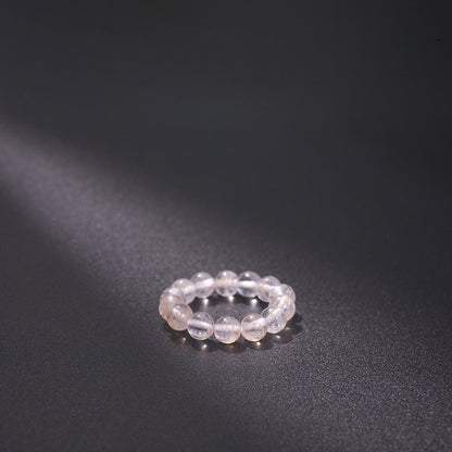 Natural Stone Crystal Beaded Ring