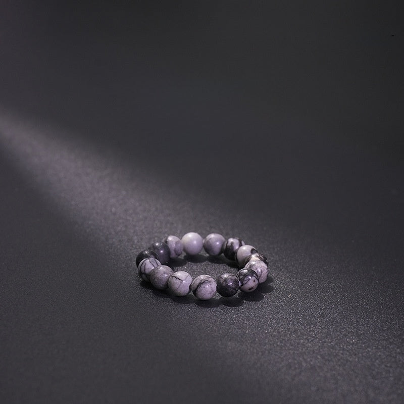 Natural Stone Crystal Beaded Ring