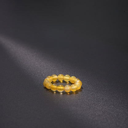 Natural Stone Crystal Beaded Ring
