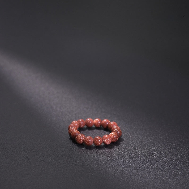 Natural Stone Crystal Beaded Ring