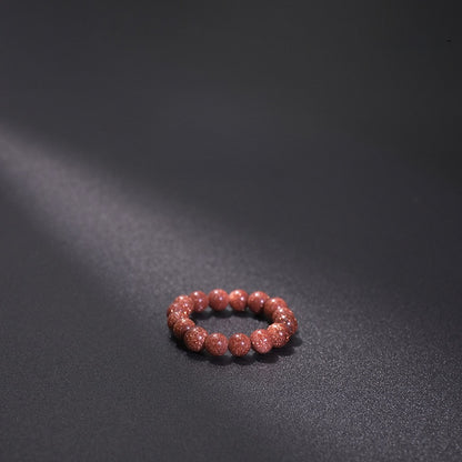 Natural Stone Crystal Beaded Ring