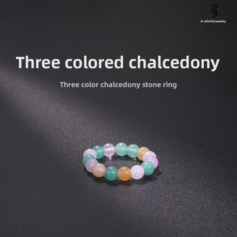 Natural Stone Crystal Beaded Ring