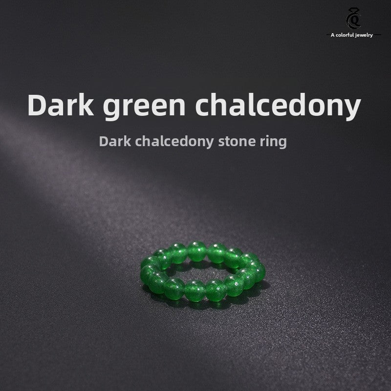 Natural Stone Crystal Beaded Ring