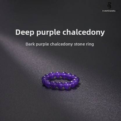 Natural Stone Crystal Beaded Ring