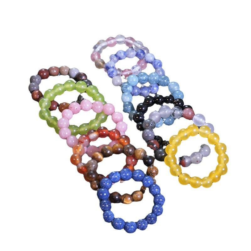 Natural Stone Crystal Beaded Ring