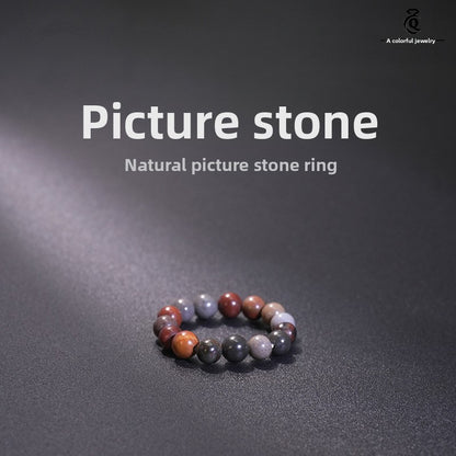 Natural Stone Crystal Beaded Ring