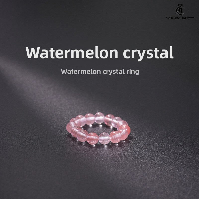Natural Stone Crystal Beaded Ring