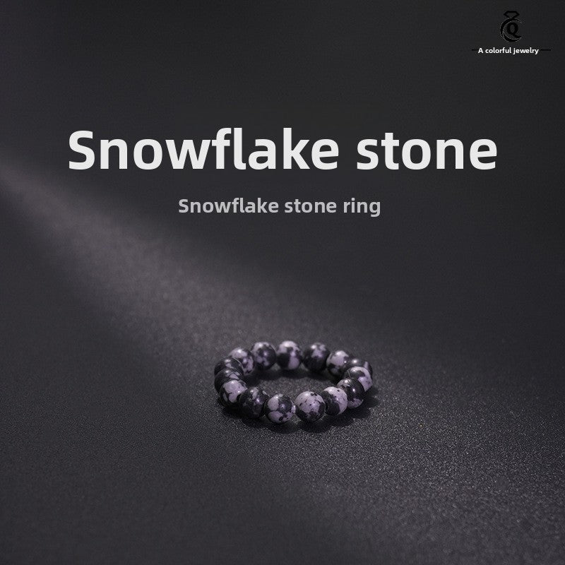 Natural Stone Crystal Beaded Ring