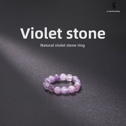 Natural Stone Crystal Beaded Ring