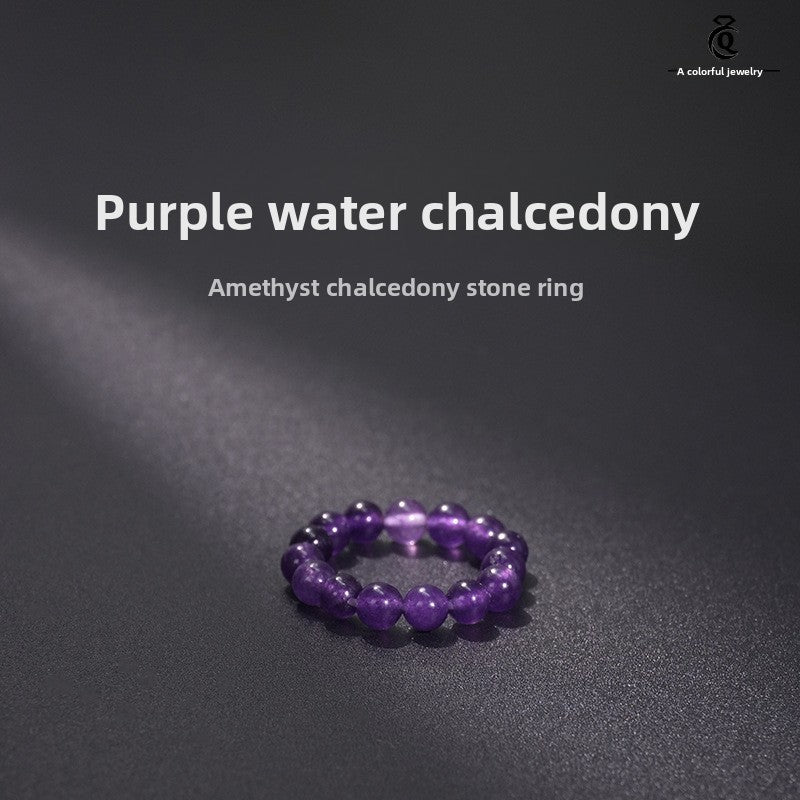 Natural Stone Crystal Beaded Ring