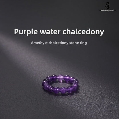 Natural Stone Crystal Beaded Ring