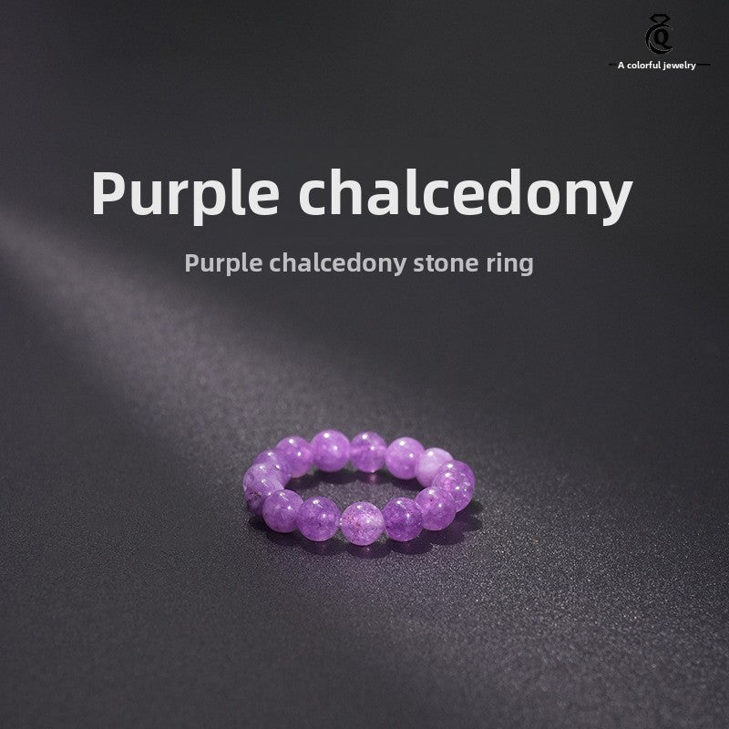 Natural Stone Crystal Beaded Ring